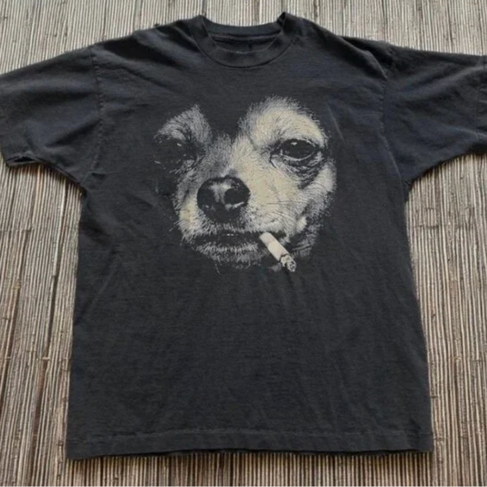 Black Dog Graphic Tee - Smoky Chihuahua Design